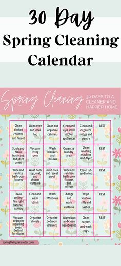 the 30 day spring cleaning calendar