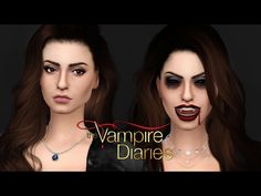 two women with vampire makeup and necklaces on their faces, one is staring at the camera