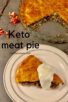 a piece of keto meat pie on a plate