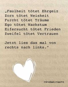 a piece of paper with a heart drawn on it and some words written in german