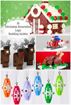 christmas decorations and building guides for legos