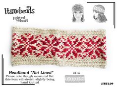 Our Head Bands are hand knitted using very attractive "Fair Isle" patterns in Aran Weight Wool. These Bands are designed to keep your ears Cosy & warm, your hair out of your eyes & allowing for pony tails or long hair to be unrestricted.   The colour shades, within the photo, may vary slightly depending on what screen you view it on. I have tried to replicate the colours within the picture as close as I can. Our KNITWEAR  section comprises of; HATS (With or without Rolled Edge), HAT & GLOVES set Motif Fair Isle, Pony Tails, Colour Shades, Head Bands, Fair Isle Pattern, Head Band, Earmuffs, Ear Warmers, Color Shades