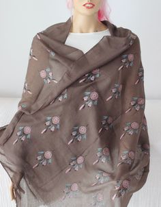 Welcome:) There is no shipping fee of 50 USD and above. There is no Extra Tax in EU Member Countries 🌺 QUALITY: Very comfortable soft cotton fabric scarf/shawl. 🧡 A PERFECT GIFT: It's a perfect gift for friends and families 🧡 Machine Gentle Cool Wash with similar colors, Gentle Iron, Lay Flat To Dry, Do Not Wring 🧡 Produced in smoke and pet free environment. 🧡 READY TO SHIP ��🧡 Ships in 1 business days after your payment and let you know the tracking number. All items will be shipped by Regi Brown Scarves, Fabric Scarf, Boho Scarfs, Cotton Scarf, Scarf Shawl, Womens Scarves, Scarf Wrap, Shawl, Dream Catcher