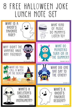 the 8 free halloween joke lunch notes for kids