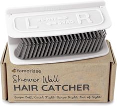 the hair catcher is in its box and ready to be used as a comb for your hair