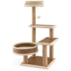 a cat tree with two scratchings on top