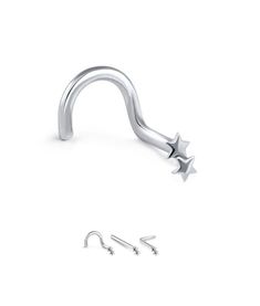 This double star designed nose stud is unique and fashionable and sure to get many compliments. Design Measurements: Design- 2.5mmX4mm Gauge- 20 Gauge Material- 316L Surgical Steel Post Length- 6-6.5mm unless otherwise specified Please note the photos are enlarged. Please double check the measurements prior to purchasing. Packages are gift ready, jewelry box and organza bag included. Packages are shipped within 1-2 business days. US and International - tracking included. Canada - unfortunately no tracking at this time. Your satisfaction is of utmost importance to us. Please do not hesitate to contact us if you have any questions or concerns regarding your order. D1556 Your Color Style, L Design, Nose Screw, Nose Bones, Nose Jewelry, Steel Post, Nose Ring Stud, Nose Rings, Star Design