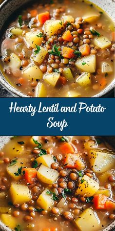 Hearty Lentil And Potato Soup, Vegan Lentil Potato Soup, Daniel Fast Lentil Soup, Soups Healthy Clean Eating, Instapot Lentil Recipes, Eat With Clarity, Lenten Soup Recipes, Iron Rich Soup Recipes, Meatless Soups For Lent