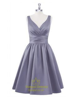 vampal.co.uk Offers High Quality Grey V Neck Sleeveless Fit And Flare Knee Length Cocktail Dress,Priced At Only USD $112.00 (Free Shipping) 8th Grade Dance Dresses Middle School Winter Formal, Purple Bridesmaid Gowns, 8th Grade Graduation Dresses, Converse Wedding, Hoco 2024, Sunday Clothes, Grey Evening Dresses, Snow Wedding, 8th Grade Graduation