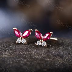 Marquise Lab Ruby Stud Earrings,Silver Rose Gold Moissanite Leaf Stud Earrings,Floral Earrings,Petal EarringsJewelry,Bridal Gift For Women Specifications: ►Sold As A Pair Of Earrings (This purchase includes 1 Pair Of Earrings.) Engagement Ring ►Material: Available in Silver & Solid 10K/ 14K/ 18k Rose/Yellow,/White,Gold ►Center stone: Marquise Cut [4x2mm] Lab Treated Ruby/Moissanite Stone/5A CZ Diamond . 0.2 Carat.(Approx.) ►For Solid Gold Ring:Accented with Natural SI/H Natural Diamond & Moissan Marquise Cut Ruby Jewelry With Accent Stones, Rose Gold Marquise Earrings As Gift, Marquise Gemstone Earrings For Wedding, Red Cluster Earrings With Prong Setting As Gift, Red Prong Setting Cluster Earrings For Gift, Silver Ruby Jewelry With Marquise Cut, Rose Gold Marquise Earrings For Gift, Red Marquise Cut Rose Diamond Jewelry, Luxury Ruby Marquise Jewelry