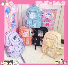 *Free Shipping*CUTE JAPANESE CARTOON BACKPACK · OCEAN KAWAII · Online Store Powered by Storenvy Kuromi Backpack, 00s Mode, High School Backpack, Cute School Bags, Kitty Pictures, Stylish School Bags, Cinnamoroll Kuromi, Kawaii Bags, Kawaii Backpack