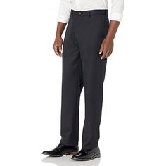 Amazon Essentials Men's Classic-Fit Expandable-Waist Flat-Front Dress Pant 34w 31l Black Fabric Type100% Polyester (Certified Recycled) Care Instructionshand Wash Only Closure Typebutton Black Flat Front Dress Pants For Business Casual, Black Dress Pants With Welt Pockets And Flat Front, Black Flat Front Dress Pants For Semi-formal Occasions, Semi-formal Black Flat Front Dress Pants, Black Semi-formal Flat Front Dress Pants, Semi-formal Black Work Pants With Welt Pockets, Black Semi-formal Work Pants With Welt Pockets, Black Flat Front Work Pants With Welt Pockets, Formal Flat Front Work Pants With Pockets