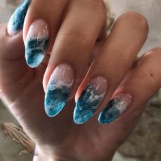 Beach Ocean Nails, Hawaii Nails, Colorful Nails, Summery Nails, Nail Art Summer, Nails Inspo