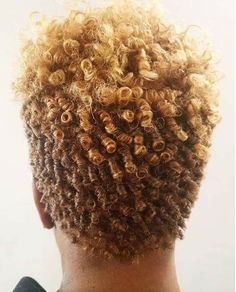 Honey Blond On Black Women Natural Hair, Blond On Black Women, 4c Styles, Curly Fade, Rod Curls, Nice Haircuts, Black Women Natural Hair, Short Twist