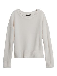 Cashmere Cropped Sweater | Banana Republic Cozy Crew Neck Cropped Sweater For Fall, Relaxed Fit Crew Neck Cropped Sweater For Fall, Relaxed Fit Cropped Sweater For Layering, Chic Crew Neck Sweater With Ribbed Cuffs, Cozy Cropped Crew Neck Sweater For Layering, Chic Cropped Crew Neck Sweater, Cozy Cropped Sweater With Ribbed Neckline For Layering, Classic Cropped Sweater For Fall Layering, Soft Textured Crew Neck Sweater For Layering