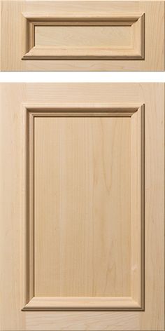 two pictures of the front and back doors of a kitchen cabinet with wood grained finish