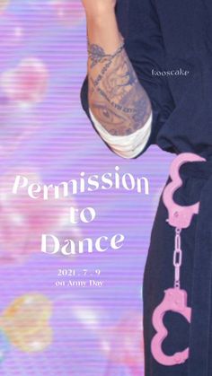 a person with tattoos on their arms and leg wearing a robe that says, permission to dance