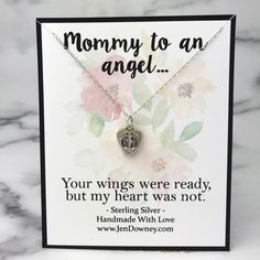 mommy to an angel your wings were ready but my heart was not miscarriage quote Mommy To An Angel, Angel Baby Gifts, Baby Angel Wings, Memorial Services, Losing A Baby, Infant Loss, Angel Baby