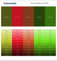 the color palette is shown with different colors and numbers for each one, including red, green