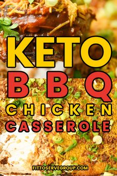 the keto bbq chicken casserole has been cut into pieces and is ready to be eaten