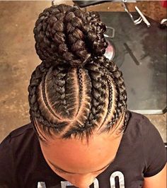 Pinterest: Aye_MissTina Goddess Braid Styles, Ghana Braids Hairstyles, Goddess Braids Hairstyles, Braided Bun Hairstyles, Long Box Braids, Braid Hair