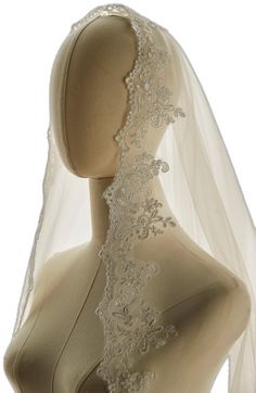 Elegant Lace Veil For Ceremony, Elegant Lace Veil With Lace Trim, Ceremony Veil With Lace Trim, Ceremony Lace Veil With Lace Trim, Lace Veil With Lace Trim For Ceremonies, Lace Ceremony Veil With Lace Trim, Lace Wedding Dress With Lace Trim For Ceremony, Cream Lace Veil With Lace Work, Elegant Delicate Lace Veil