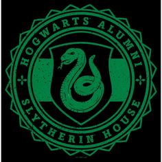 the hogwart's alummy slytherrin house logo on a black background