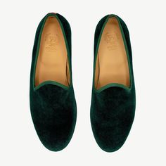 In collaboration with our friend, Bennett Jordan, our bestselling Velvet Slipper is here in a luxurious dark green velvet. This slipper fits true to size. For narrow feet, we suggest sizing a half size down. Handmade In Italy Green velvet exterior with signature red stripe on back Leather sole and lining Cushioned footbed with suede heel cup Rubber injected forefoot for traction and durability Preorder only: Ships in late November. Dark Green Velvet, Late November, Formal Accessories, Velvet Slippers, Red Heels, Red Stripe, Mens Green, Green Velvet, Suede Heels