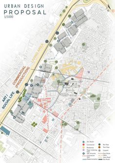 a map showing the location of urban design projects