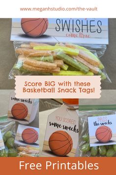 free printable basketball snack bags for kids to play with and learn how to use them