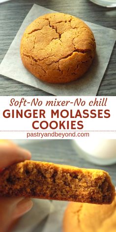 soft and no mixer no chill ginger molasses cookies are the perfect treat for breakfast