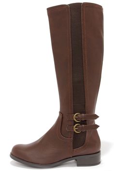 Easy Strider Dark Brown Riding Boots at Lulus.com! Street Clothes, Brown Knee High Boots, Brown Riding Boots, Fab Shoes, Beautiful Accessories, Black Riding Boots, Boating Outfit, Favorite Shoes, Shoe Fits