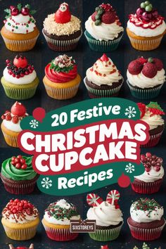 Unveil 20 Festive Christmas Cupcake Recipes that bring cheer to every holiday party. Try these festive treats today! #ChristmasBaking #CupcakeRecipes Christmas Cupcake Recipes, Peppermint Mocha Cupcakes, Mint Chocolate Chip Cupcakes, Cinnamon Roll Cupcakes, Chocolate Peppermint Cupcakes, Winter Cupcakes, Hot Chocolate Cupcakes, Christmas Cupcakes Recipes, Spiced Buttercream