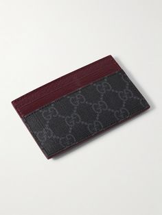 Part of the label's 'GG Supreme' collection, Gucci's cardholder is defined by the signature monogrammed motif printed on the coated-canvas exterior. It's been made in Italy from durable pebble-grain leather and embellished with a gunmetal-tone logo. Supreme Collection, Gucci Collection, Leather Cardholder, Card Holder Leather, Mr Porter, Porter, Card Holder, Grain, In Italy