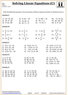 the worksheet for solve linears and graphing fraction numbers, including 2