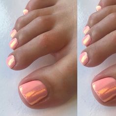 Cheetah Ombre Nails, Peach Toe Nails Designs, Peach Ombré Nails, Pedi Ideas, Mermaid Glitter, Toe Nail Designs, Toe Nail Art, Pedicures, Nail Art Summer