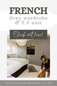 French grey wardrobe & T.V unit