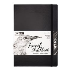 a black notebook with a bird on it