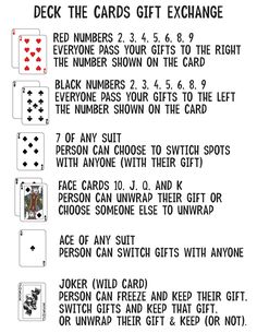 the instructions for playing deck the cards