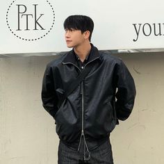 fb-feed Black Techwear Leather Jacket With Long Sleeves, Black Long Sleeve Techwear Leather Jacket, Black Long Sleeve Urban Leather Jacket, Urban Black Leather Jacket For Fall, Black Techwear Biker Jacket For Fall, Outfits Korean Style, Fall Outfits Korean, Fashion Terms, Winter Coats Jackets