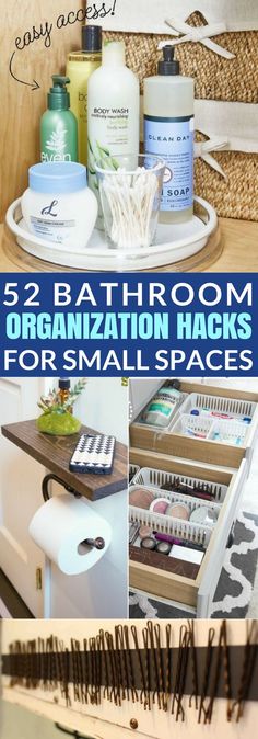 bathroom organization hacks for small spaces that are easy to use and great for organizing