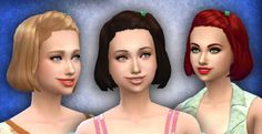 three female avatars with different hair styles and colors, all looking at the camera