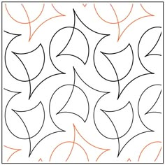 an image of a quilting pattern with leaves in the center and one line at the bottom