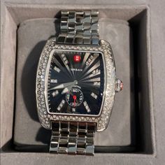 Michele Watch, Michele Watches, Bezel Diamond, Breitling Watch, Michael Kors Watch, The Box, Accessories Watches, Black Silver, Michael Kors