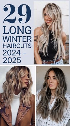 Long Fine Hair, Female Hairstyles, Long Hair Trends, Long Haircuts, Blonde Waves, Trendy Winter, Shades Of Blonde, Trending Haircuts