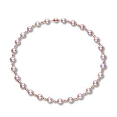 Captivating pink freshwater cultured pearls embellish lustrous stations with diamond-cut beads across the length of this gorgeous women's necklace. Fashioned in 14K rose gold, the 18-inch necklace secures in place with a fancy clasp and the pearls measure 9.0-9.5mm each. Classic Rose Gold Akoya Pearl Necklace, Rose Gold Single Strand Pearl Necklace, Gold Credit Card, Women's Necklace, Jared The Galleria Of Jewelry, Necklace Clasps, Cultured Pearl Necklace, Rose Gold Pink, Pearl Types