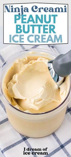 an ice cream in a glass bowl with a spoon on the side and text overlay that reads, i dream of ice cream