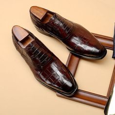 Introducing our Vintage CrocLuxe Oxford Dress Shoes, the epitome of timeless elegance and sophistication. Crafted with the finest quality genuine leather, these shoes are designed to make a lasting impression. The upper material is made from cow leather, ensuring durability and a luxurious feel, while the intricate brogue detailing adds a touch of sophistication and style. Elevate your style and make a statement with our Vintage CrocLuxe Oxford Dress Shoes. Classic Leather Shoes With Red Sole For Work, Elegant Lace-up Shoes With Red Sole, Elegant Wingtip Lace-up Shoes With Red Sole, Business Oxfords With Plain Toe And Red Sole, Business Oxfords With Red Sole And Plain Toe, Fitted Luxury Loafers For Formal Occasions, Luxury Fitted Loafers For Formal Occasions, Classic Loafers With Red Sole For Business, Classic Business Loafers With Red Sole