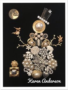 an assortment of jewelry is displayed on a black background with the words raven anderson written below it