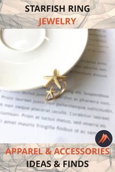 Adjustable Double Starfish Ring by Mounteen (Gold). Embody the soothing energy of the ocean with this gorgeous double starfish ring. Worldwide shipping. Visit to learn more or save to your board for later! Apparel & Accessories, Jewelry Gold Ocean-inspired Rings For Beach, Elegant Rings For Summer Beach Occasions, Elegant Summer Beach Rings, Beach Summer Jewelry Ring, Summer Beach Jewelry Ring, Summer Beach Ring Jewelry, Starfish Ring, Accessories Jewelry, Starfish